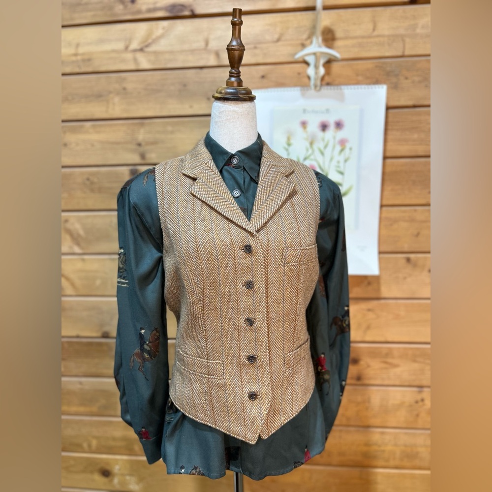 Ralph Lauren Sport Blue Label Wool Tweed Vest Size 6 – Equestrian Heritage Style